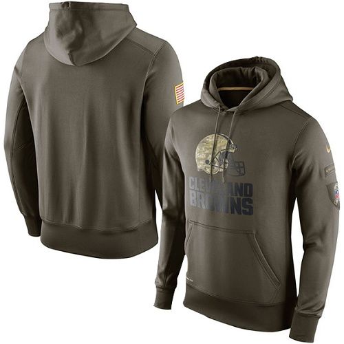 Men's Cleveland Browns Nike Olive Salute To Service KO Performance Hoodie